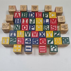 Wooden Blocks Colorful Alphabet and Number Blocks Set